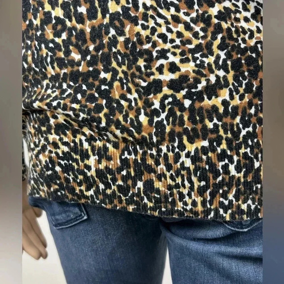 Cable&Gauge Leopard Print Cotton Stretch Button Up Cardigan Women Size M EUC - Picture 7 of 12